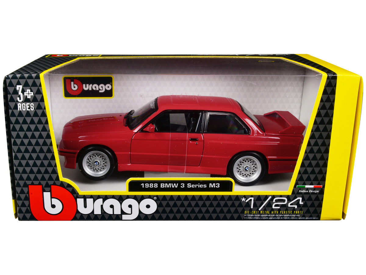 1988 BMW 3 Series M3 E30 Red 1/24 Diecast Model Car by Bburago-2