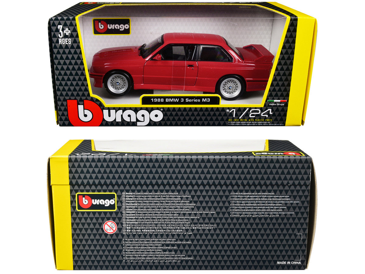 1988 BMW 3 Series M3 E30 Red 1/24 Diecast Model Car by Bburago-0