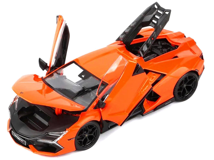 Lamborghini Revuelto Orange "Italian Design" Series 1/24 Diecast Model Car by Bburago-1