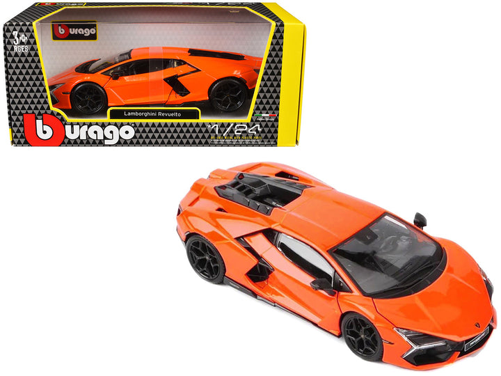 Lamborghini Revuelto Orange "Italian Design" Series 1/24 Diecast Model Car by Bburago-0