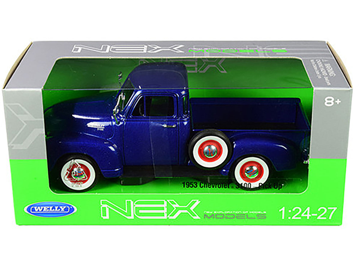 1953 Chevrolet 3100 Pickup Truck Blue 1/24-1/27 Diecast Model Car by Welly-2