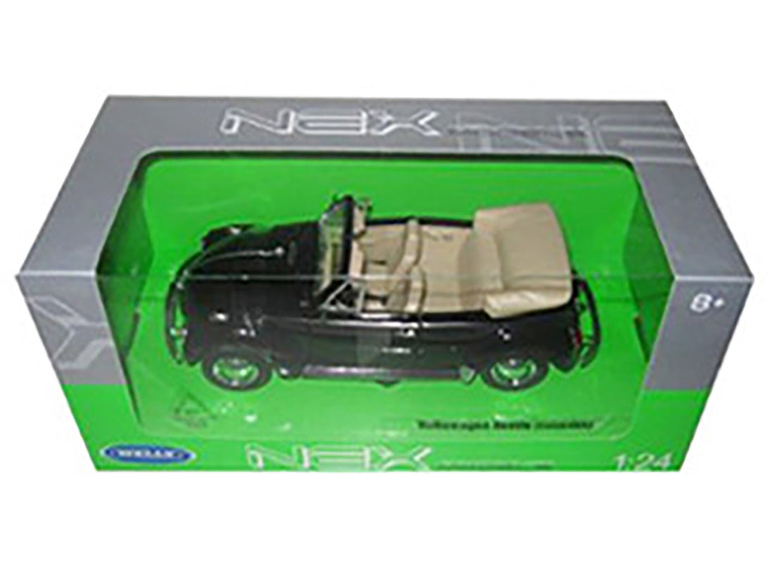 Volkswagen Beetle Convertible Black 1/24 Diecast Model Car by Welly-2
