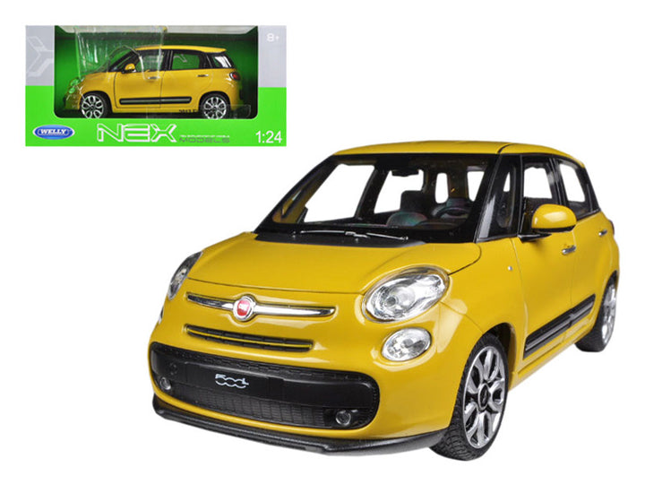 2013 Fiat 500L Yellow 1/24 Diecast Car Model by Welly-0