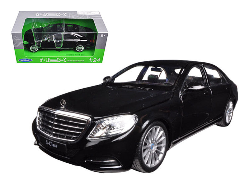 Mercedes Benz S Class with Sunroof Black "NEX Models" 1/24 Diecast Model Car by Welly-0