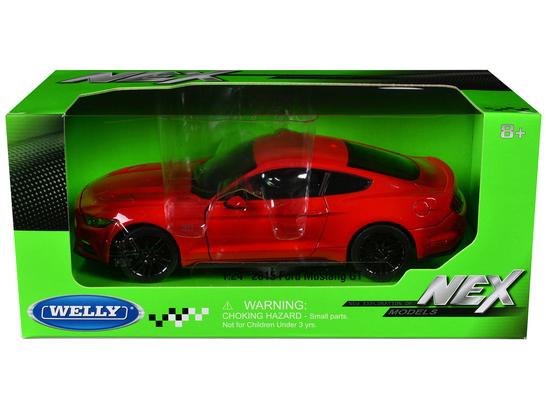 2015 Ford Mustang GT 5.0 Red "NEX Models" Series 1/24 Diecast Model Car by Welly-2