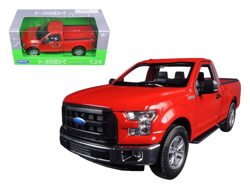 2015 Ford F-150 Regular Cab Pickup Truck Red 1/24-1/27 Diecast Model Car by Welly-0