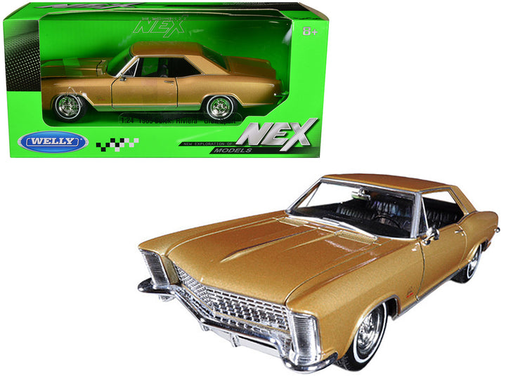 1965 Buick Riviera Gran Sport Gold Metallic 1/24 Diecast Model Car by Welly-0