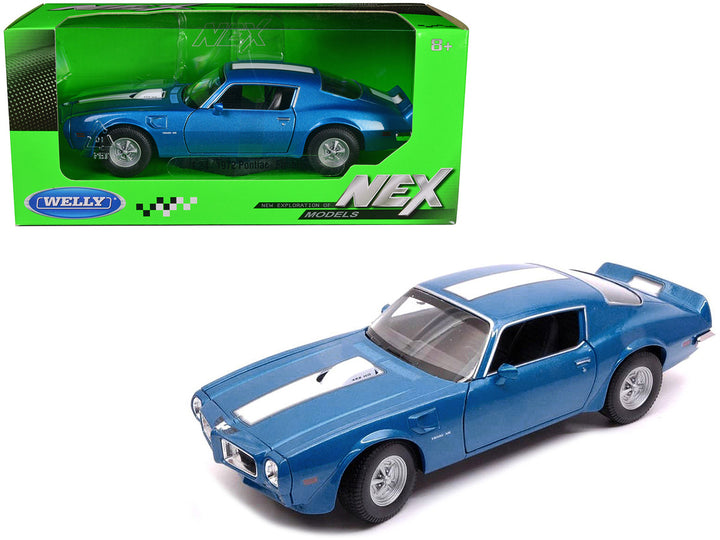1972 Pontiac Firebird Trans Am Blue Metallic 1/24 Diecast Model Car by Welly-0