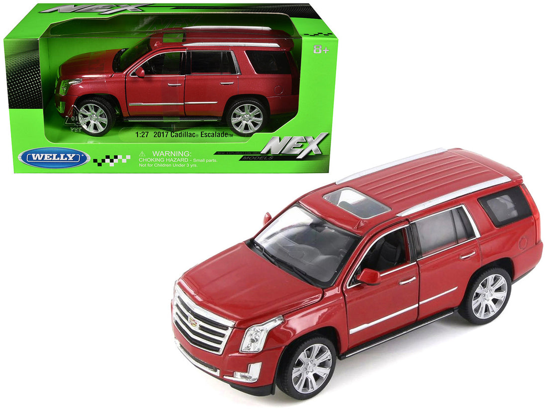 2017 Cadillac Escalade with Sunroof Red Metallic 1/24-1/27 Diecast Model Car by Welly-3