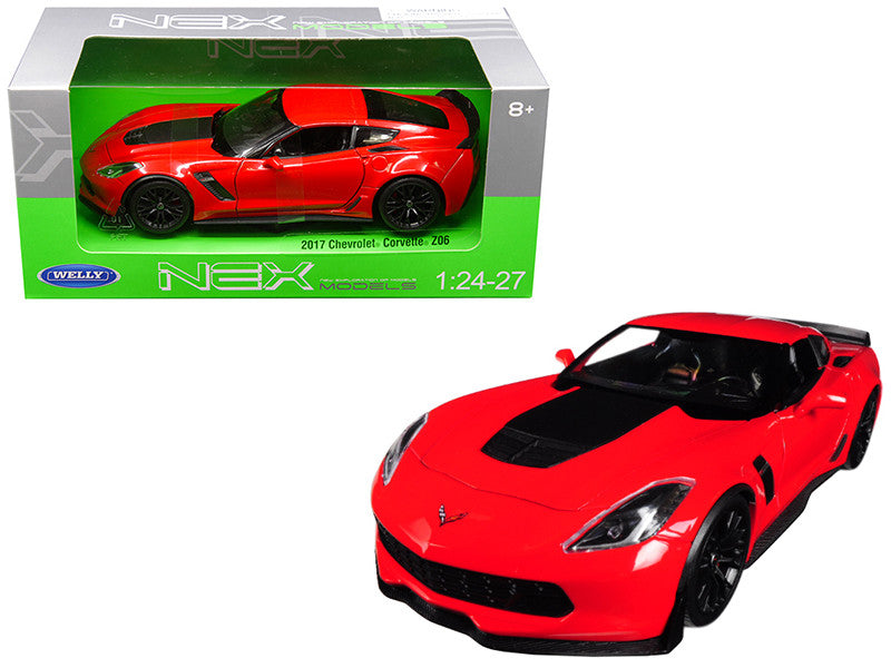 2017 Chevrolet Corvette Z06 Red 1/24-1/27 Diecast Model Car by Welly-0