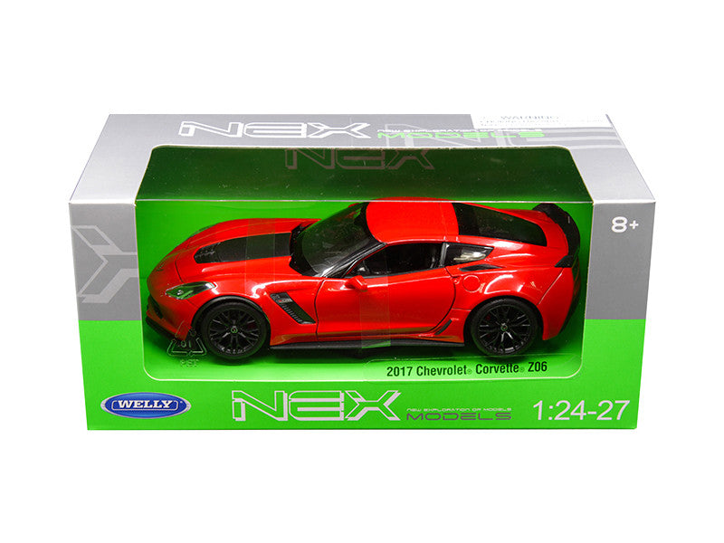 2017 Chevrolet Corvette Z06 Red 1/24-1/27 Diecast Model Car by Welly-2