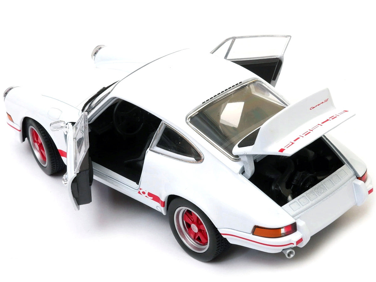 Porsche 911 Carrera RS 2.7 White with Red Stripes "NEX Models" 1/24 Diecast Model Car by Welly-2