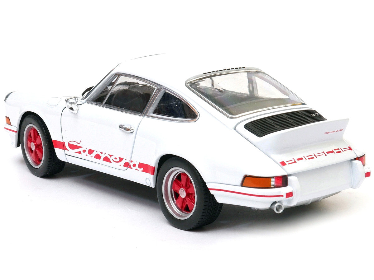 Porsche 911 Carrera RS 2.7 White with Red Stripes "NEX Models" 1/24 Diecast Model Car by Welly-1