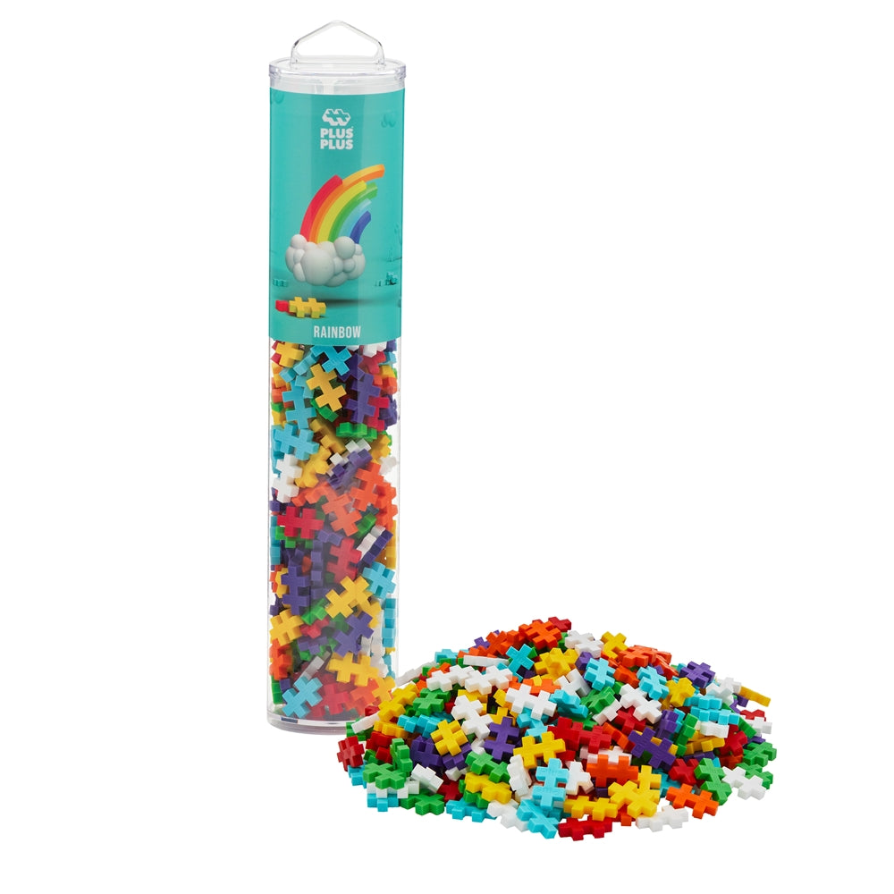 Plus Plus - Tube 240 pieces - RAINBOW Puzzle Blocks Packaging View