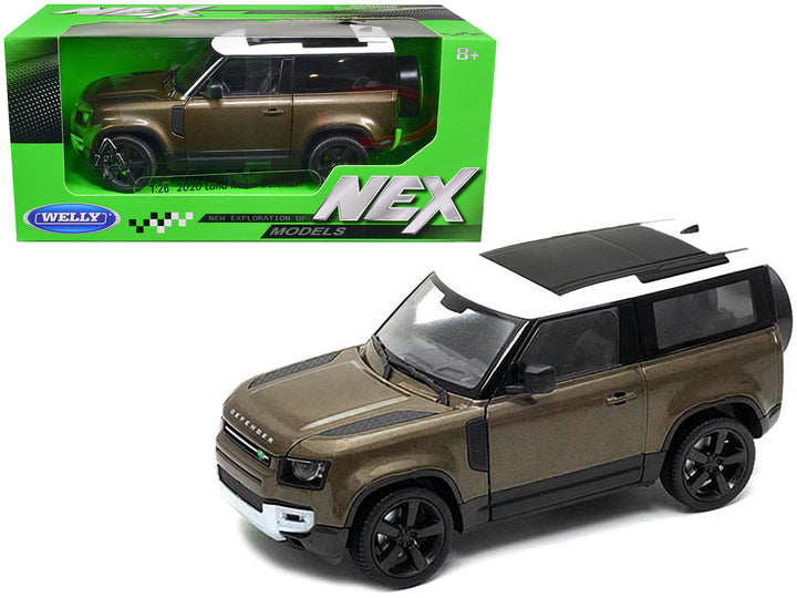 2020 Land Rover Defender Brown Metallic with White Top "NEX Models" 1/26 Diecast Model Car by Welly-0