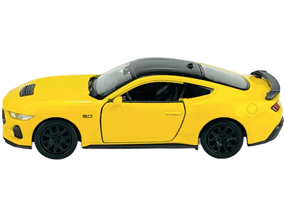 2024 Ford Mustang GT 5.0 Yellow with Black Top "NEX Models" Series 1/25 Diecast Model Car by Welly-0
