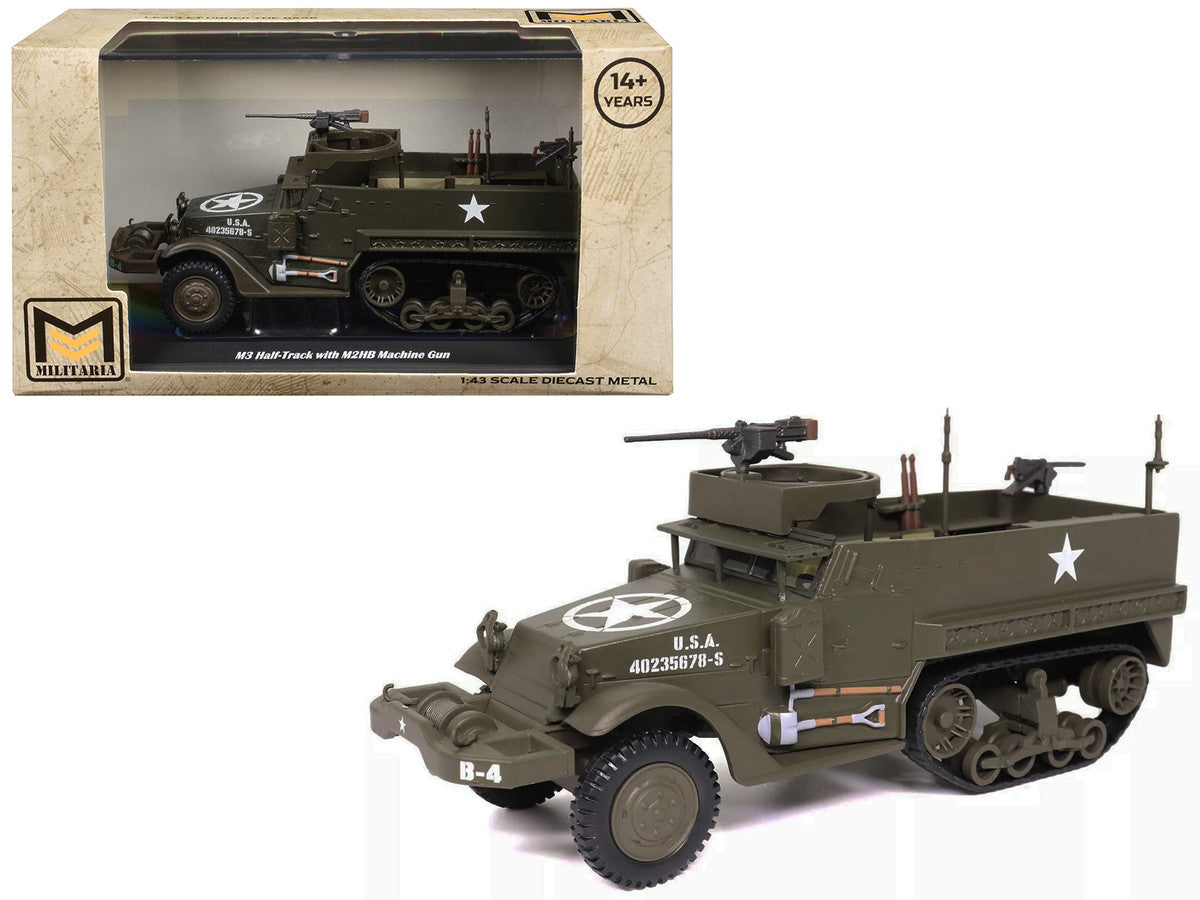 M3 Half-Track AFV with M2HB Machine Gun Olive Drab "United States Army" 1/43 Diecast Model by Militaria Die Cast-3