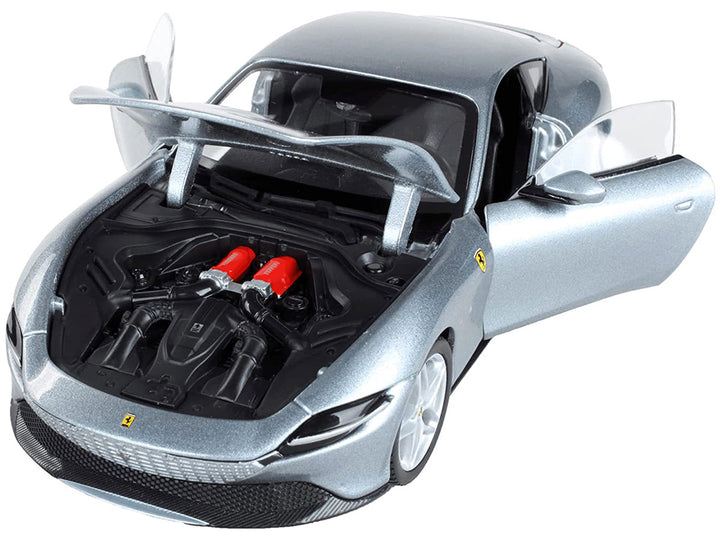 Ferrari Roma Gray Metallic "Race + Play" Series 1/24 Diecast Model Car by Bburago 2