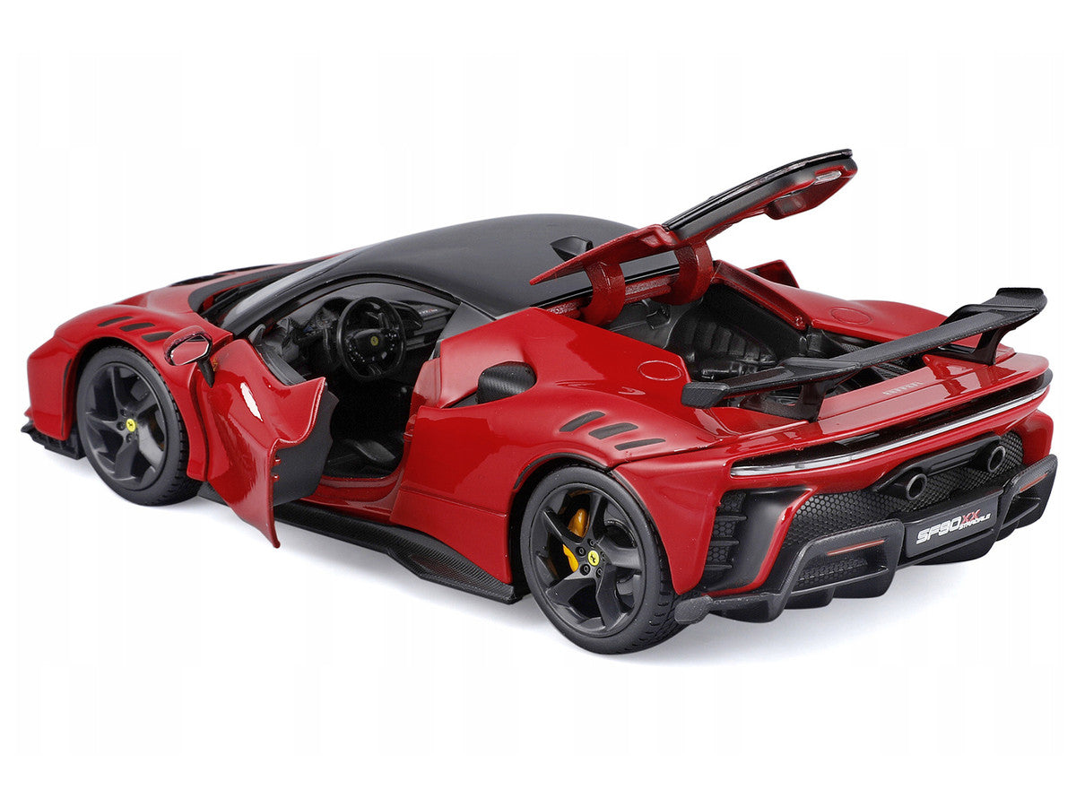 Ferrari SF90 XX Stradale Red with Black Top "Race and Play" Series 1/24 Diecast Model Car by Bburago 5