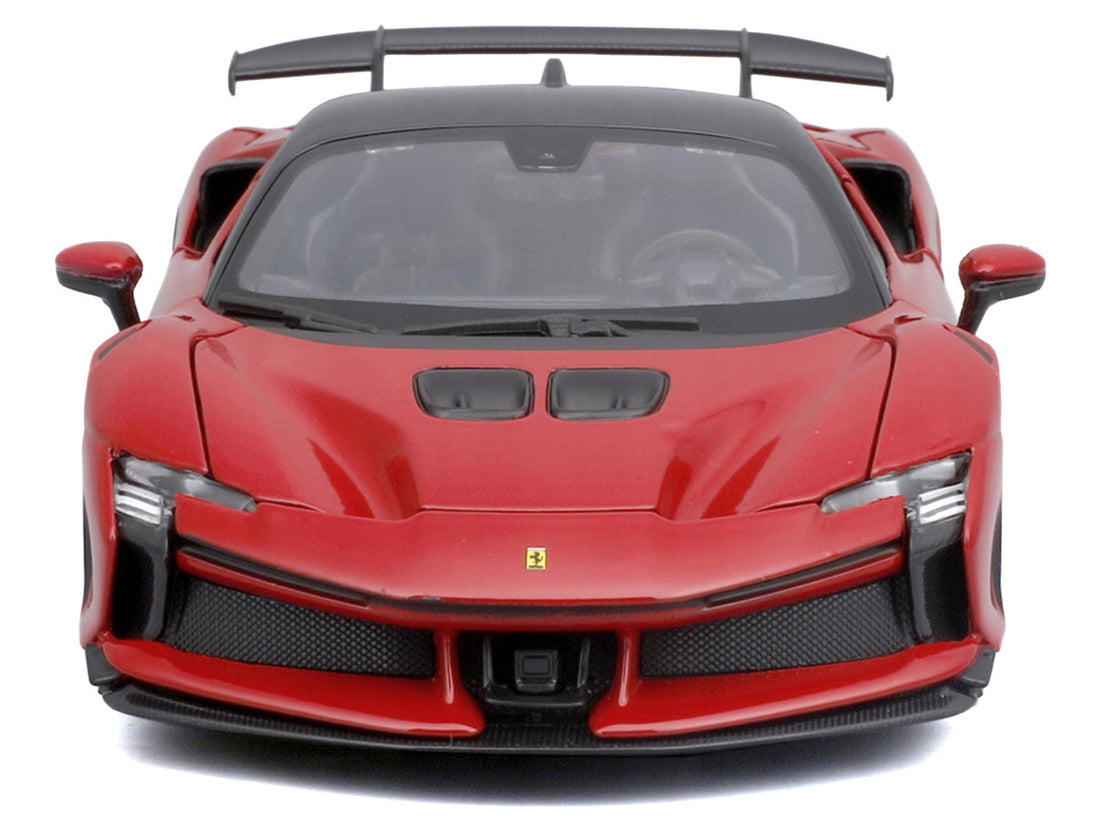 Ferrari SF90 XX Stradale Red with Black Top "Race and Play" Series 1/24 Diecast Model Car by Bburago 3