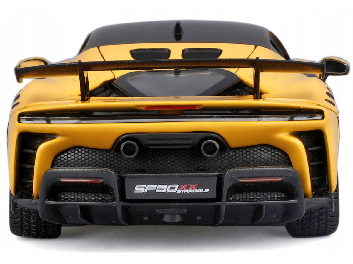 Ferrari SF90 XX Stradale Yellow with Black Top "Race and Play" Series 1/24 Diecast Model Car by Bburago 5