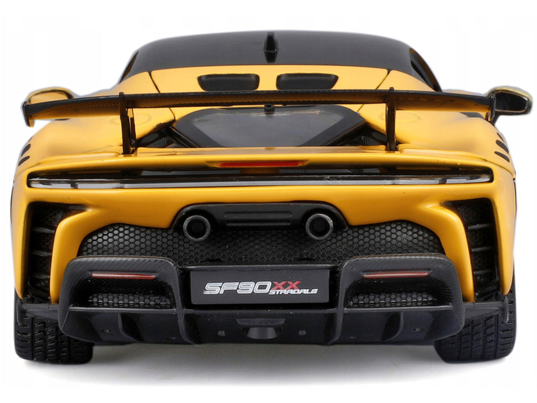 Ferrari SF90 XX Stradale Yellow with Black Top "Race and Play" Series 1/24 Diecast Model Car by Bburago 5