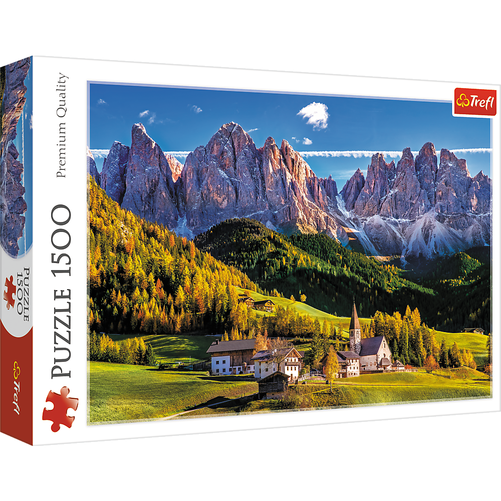 Val Di Funes Valley, Dolomites Mountain Puzzle, Puzzle of Italy, Adult 1500 Piece Jigsaw Puzzles,Trefl 26163
