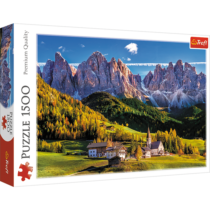 Val Di Funes Valley, Dolomites Mountain Puzzle, Puzzle of Italy, Adult 1500 Piece Jigsaw Puzzles,Trefl 26163