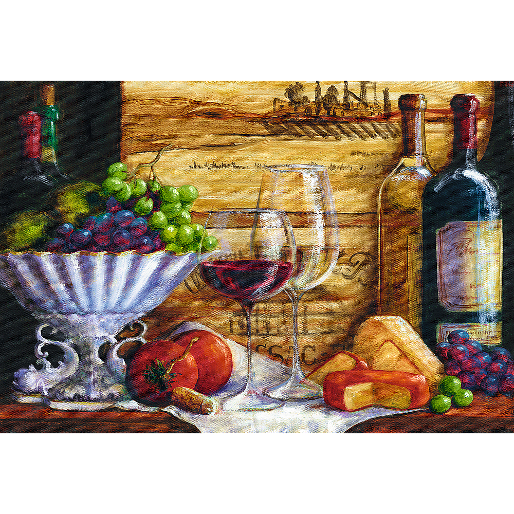 1500 Piece Jigsaw Puzzles, In The Vineyard by Malenda Trick, Still Life Puzzle with Food and Wine, Adult Puzzles, Trefl 26174 2