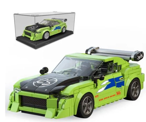 Fast & Furious green Mitsubishi Eclipse 338-piece building set with completed tuner sports car model