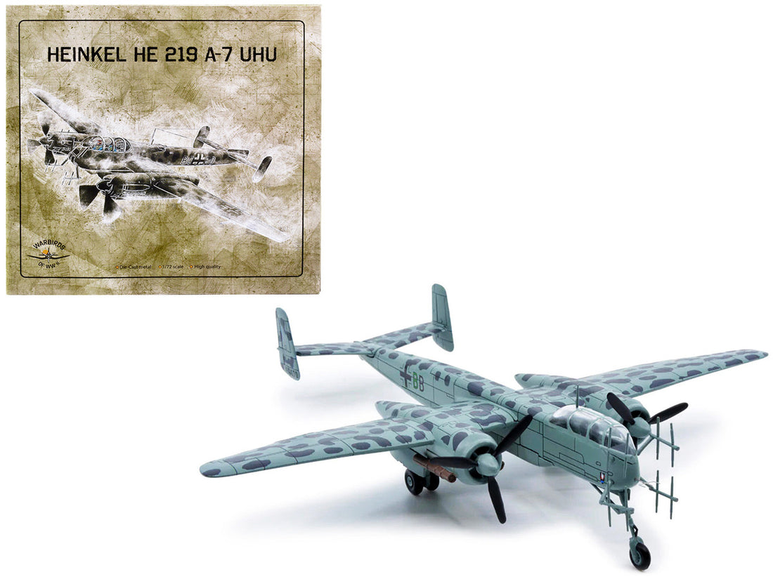 Heinkel HE 219 A-7 UHU Fighter Plane (Germany 1942) 1/72 Diecast Model by Warbirds of WWII-0