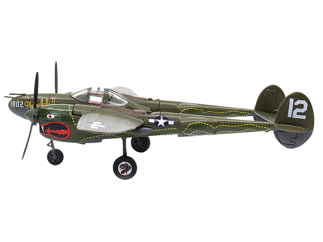 Lockheed P-38 Lightning Fighter Aircraft "Haleakala II 80th FG 459th FS Twin Dragons" (1944) United States Army Air Forces 1/72 Diecast Model by Militaria Die Cast-1