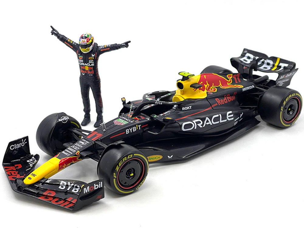 Red Bull Racing RB19 #11 Sergio Perez "Oracle" Formula One F1 Championship "Constructor Champions" (2023) with Driver Figure 1/24 Diecast Model Car by Bburago-2