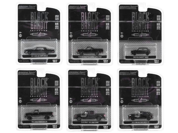 "Black Bandit" 6 piece Set Series 28 1/64 Diecast Model Cars by Greenlight-0