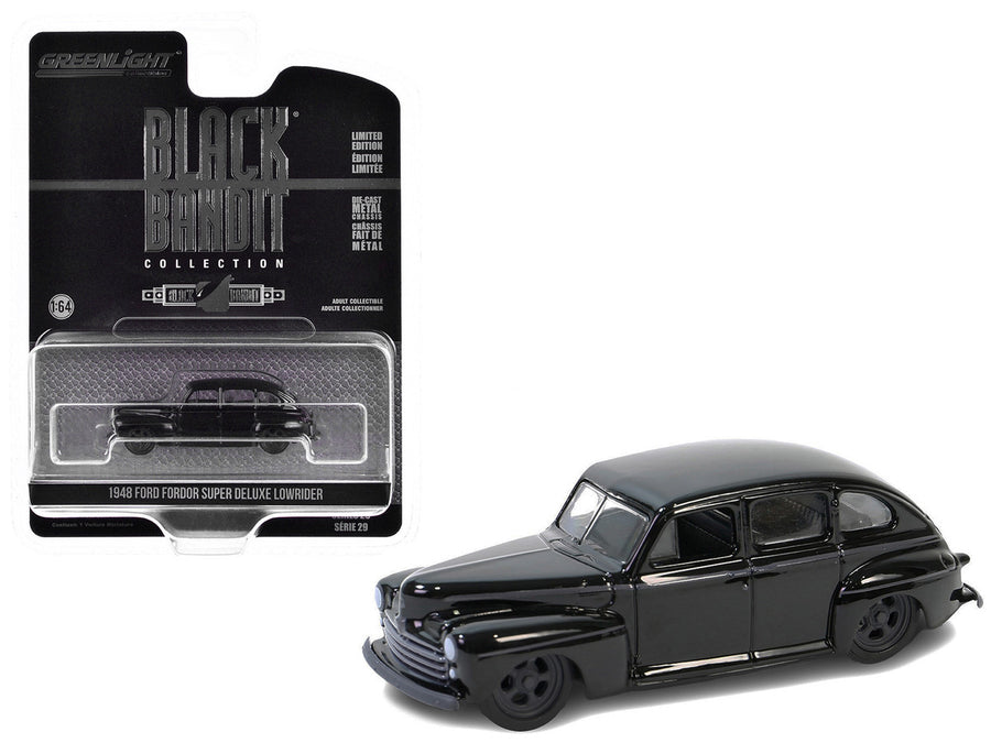 1948 Ford Fordor Super Deluxe Lowrider Black "Black Bandit" Series 29 1/64 Diecast Model Car by Greenlight-0