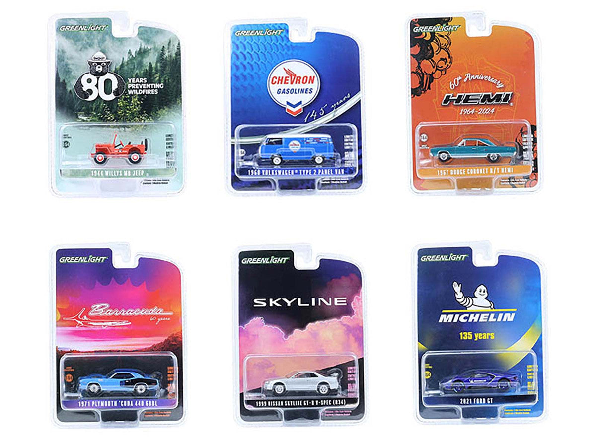 "Anniversary Collection" Set of 6 pieces Series 17 1/64 Diecast Model Cars by Greenlight-0