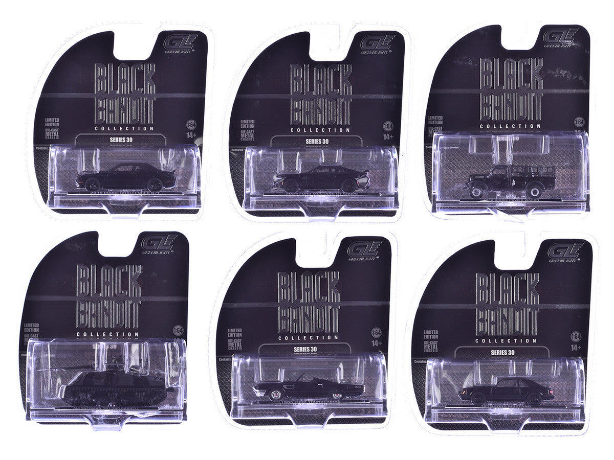 "Black Bandit" 6 piece Set Series 30 1/64 Diecast Model Cars by Greenlight-0