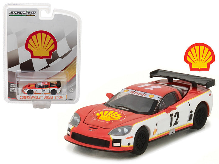 2009 Chevrolet Corvette C6R Shell Oil Hobby Exclusive 1/64 Diecast Model Car by Greenlight-0