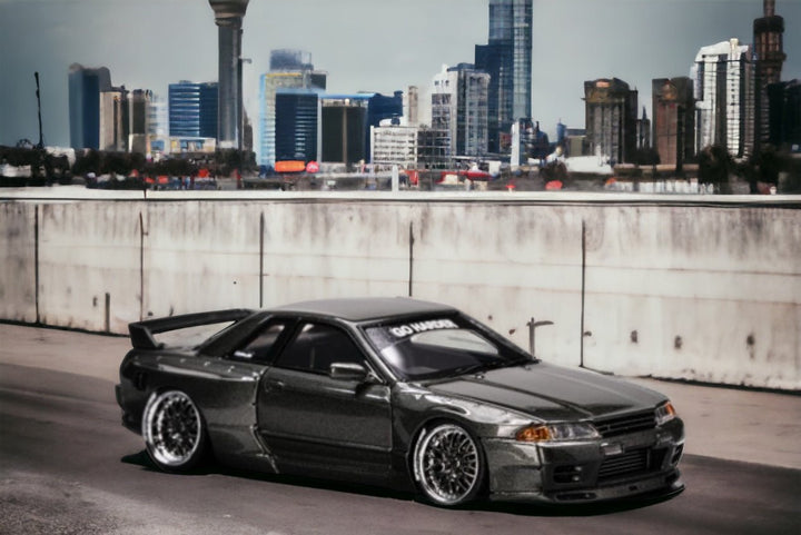 Nissan Skyline R32 Pandem Rocket Bunny Widebody Modified METAL GREY Resin 1:64 by Error404 Street View 2