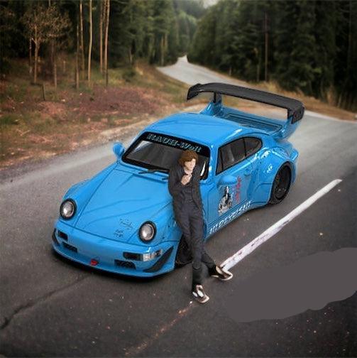 Porsche 911 964 RWB HIDEYOSHI blue Figure Version 1:64 by Mini Station