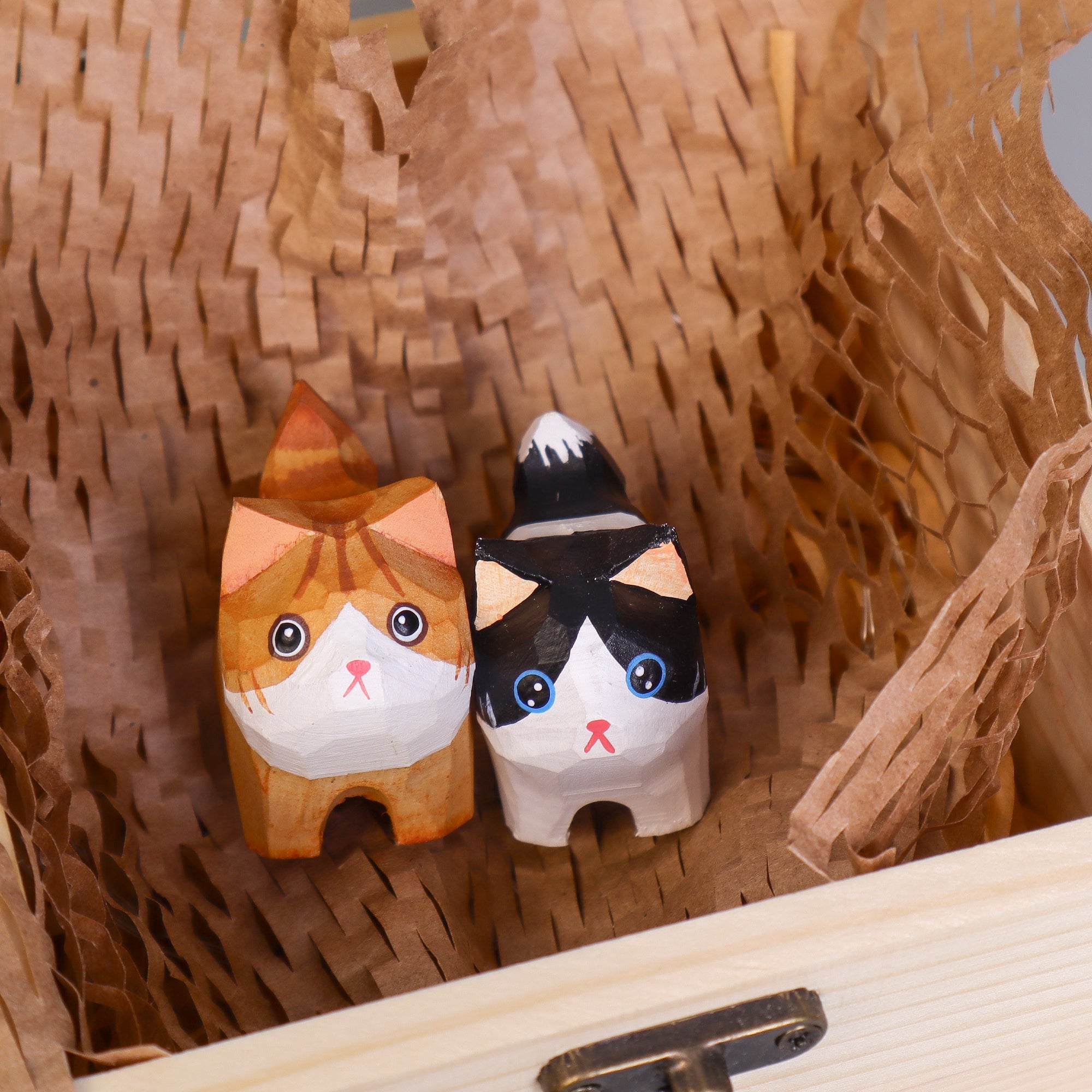 Hand-Carved Wooden Cats, Personalized Gift for Cat Lovers 3