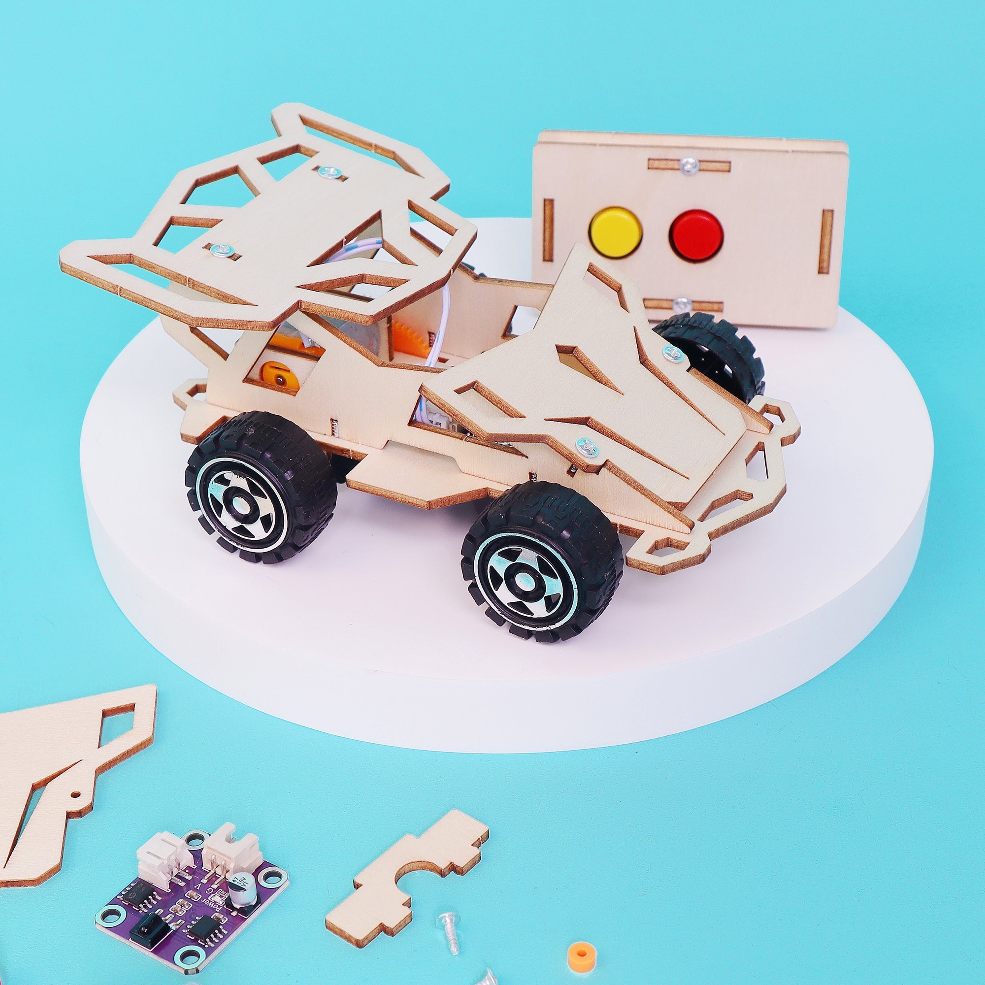 Infrared Remote Controlled Car DIY Kit, Educational STEM Toy 4