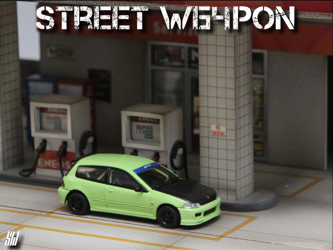 Honda Civic EG6 Thailand Modification Exhibition Spoon Green Livery 1:64 Limited to 400 Pcs by Street Weapon  2