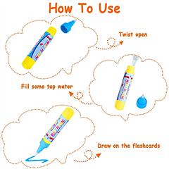 Alphabet Water Coloring Cards with 2 Magic Water Pens 6