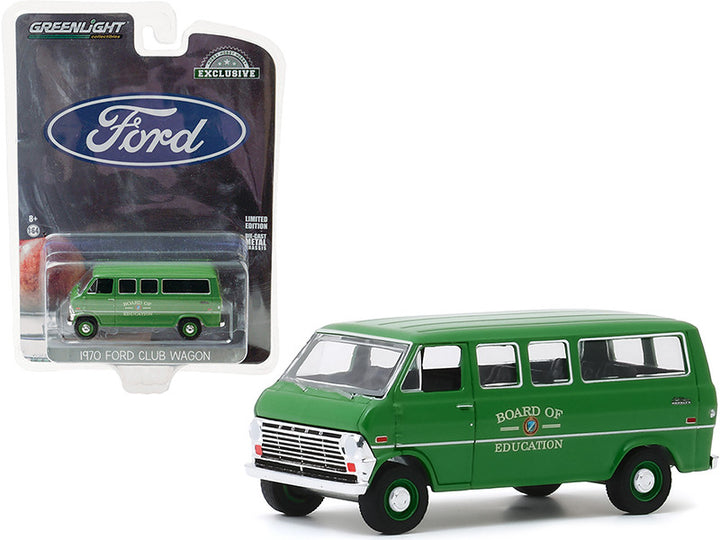 1970 Ford Club Wagon Van Green "Board of Education" "Hobby Exclusive" 1/64 Diecast Model by Greenlight-0