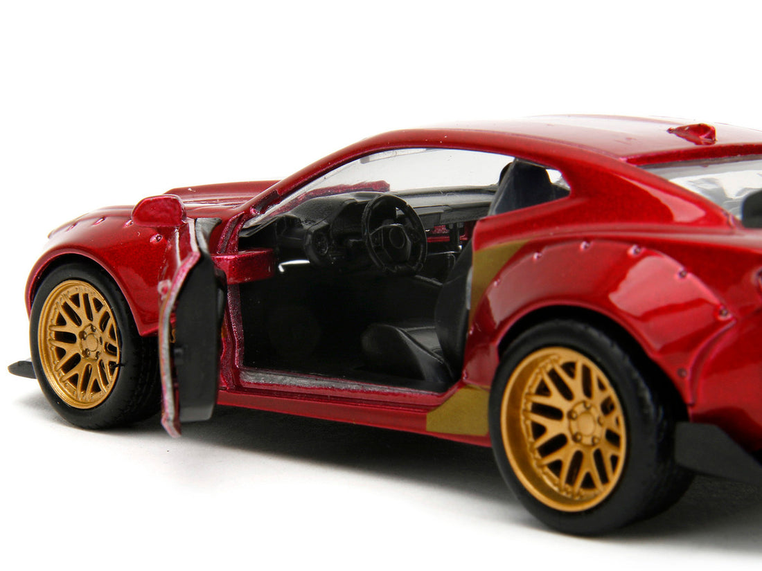 2016 Chevrolet Camaro Red Metallic and Gold and Iron Man Diecast Figure "The Avengers" "Hollywood Rides" Series 1/32 Diecast Model Car by Jada-2