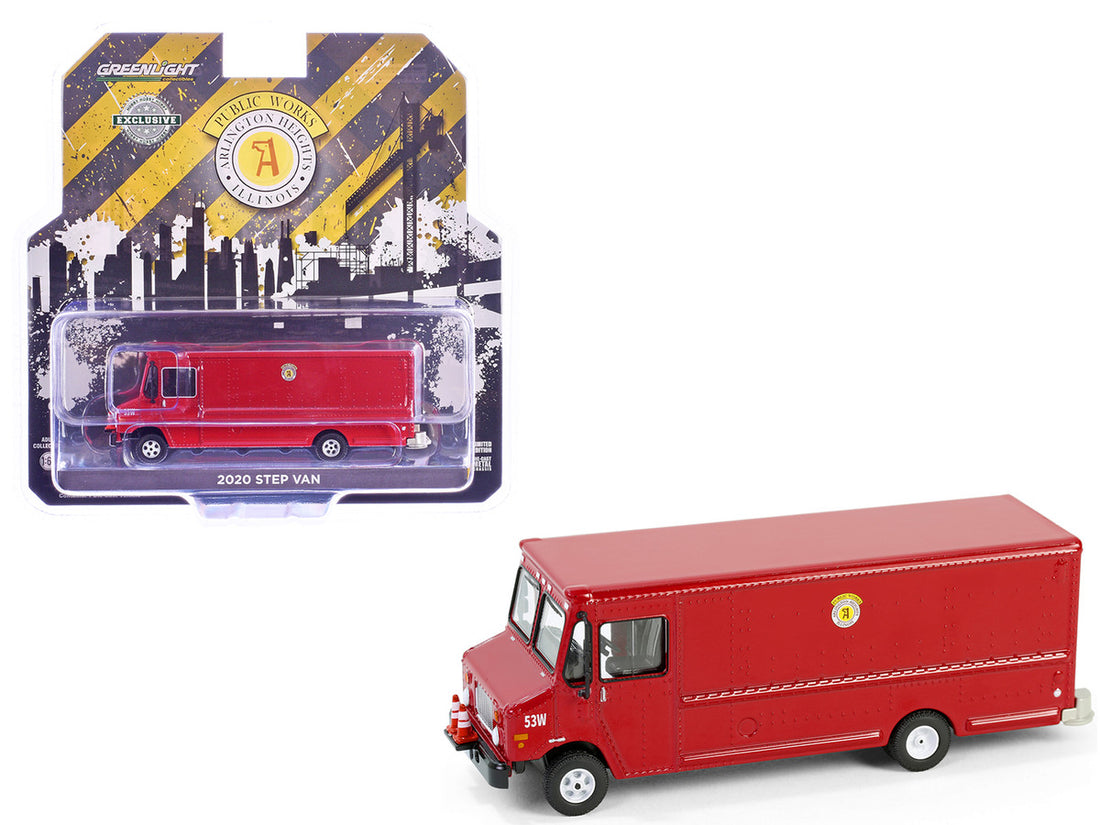 Step Van 2020 with Traffic Cone Mounts "Village of Arlington Heights Public Works" Red "Hobby Exclusive" Series 1/64 Diecast Model Car by Greenlight 3