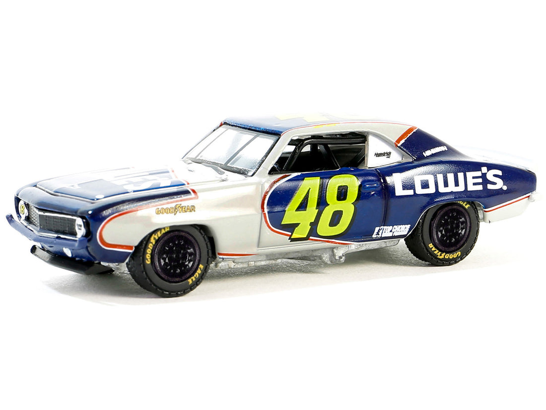 1969 Chevrolet Camaro #48 "Jimmie Johnson - Hendrick Motorsports First Win Tribute" Dark Blue and White with Graphics "Hobby Exclusive" Series 1/64 Diecast Model Car by Greenlight-0