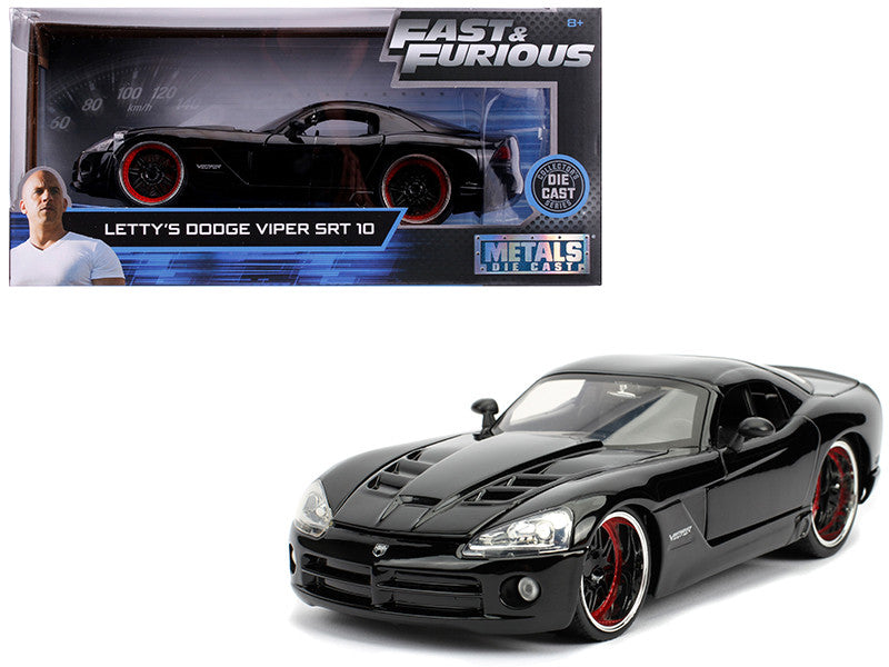 Letty's Dodge Viper SRT 10 Black "Fast & Furious" Movie 1/24 Diecast Model Car by Jada-0