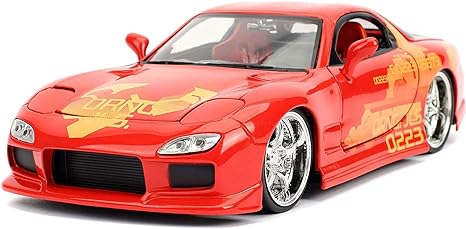 Diecast Orange Julius Mazda RX 7 Fast Furious Movie 1 24 Diecast Model Car by Jada